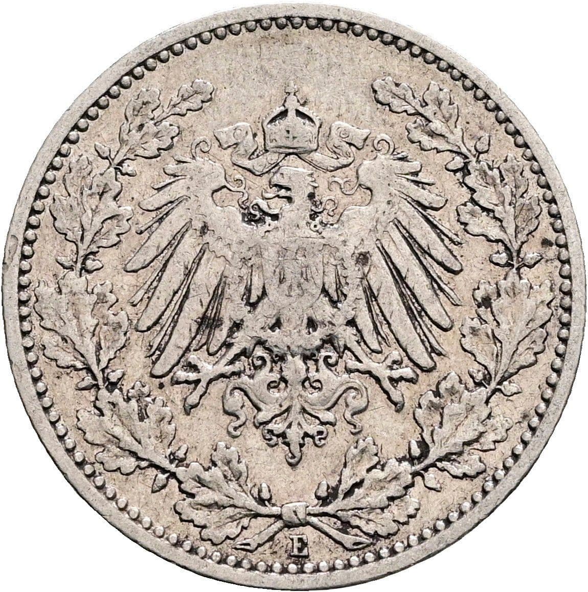 1/2 Mark 1906 E – Rückseite
