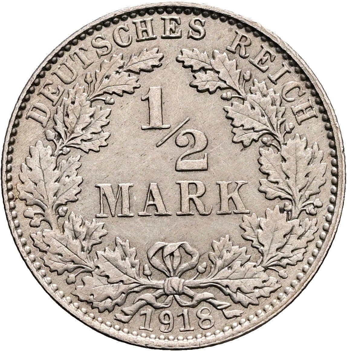 1/2 Mark 1918 E – Vorderseite