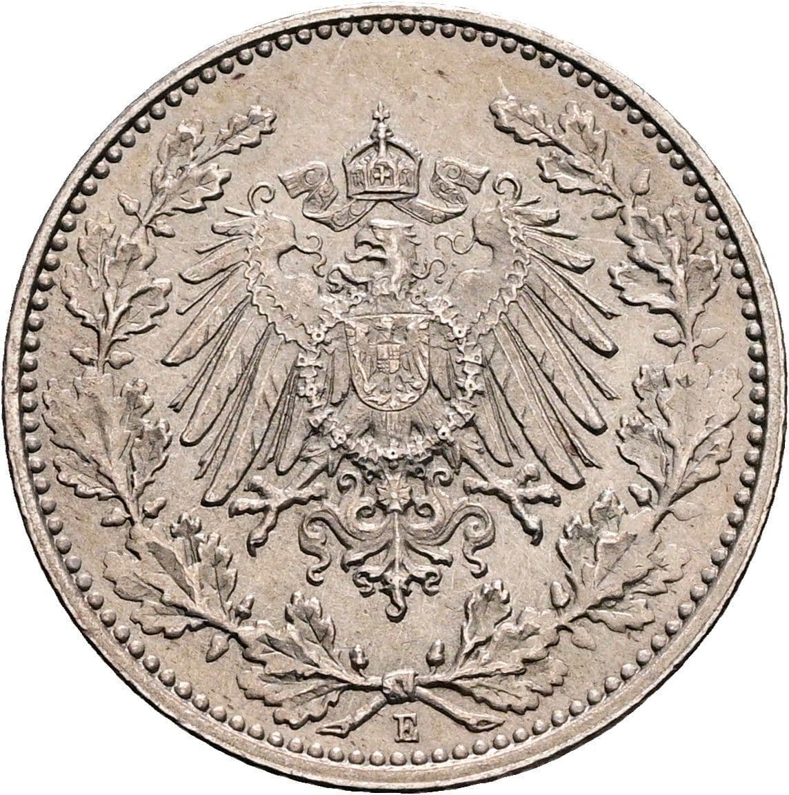 1/2 Mark 1918 E – Rückseite