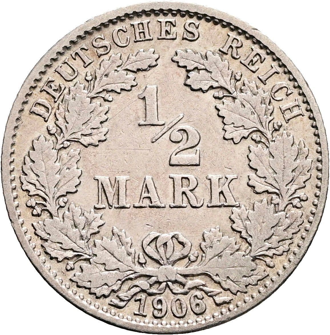 1/2 Mark 1906 G – Vorderseite