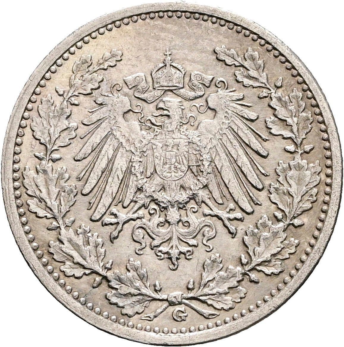 1/2 Mark 1915 G – Rückseite