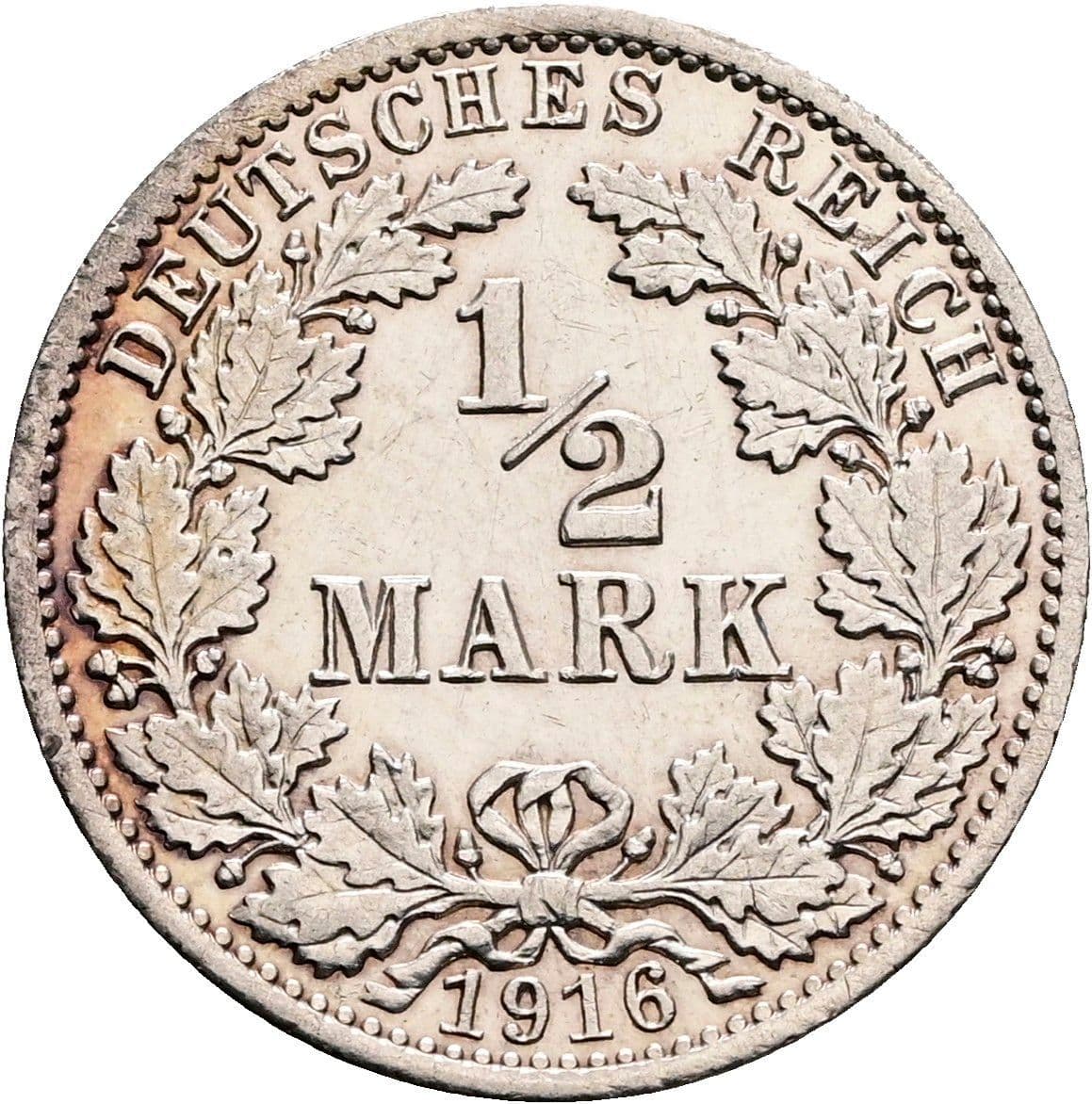 1/2 Mark 1916 A – Vorderseite