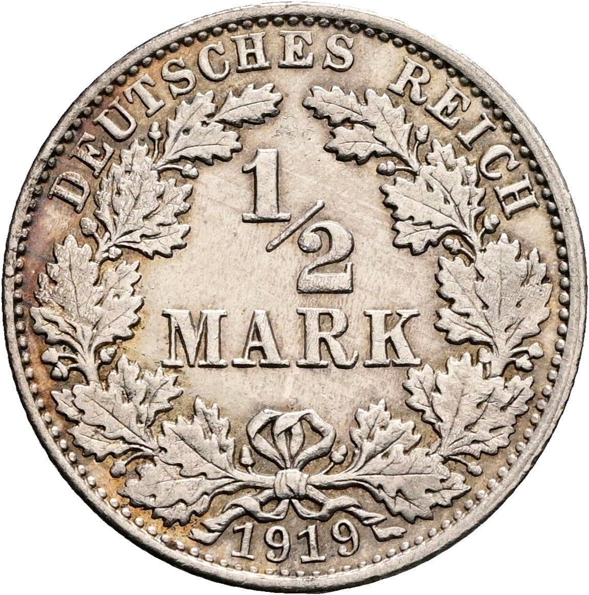 1/2 Mark 1919 E – Vorderseite