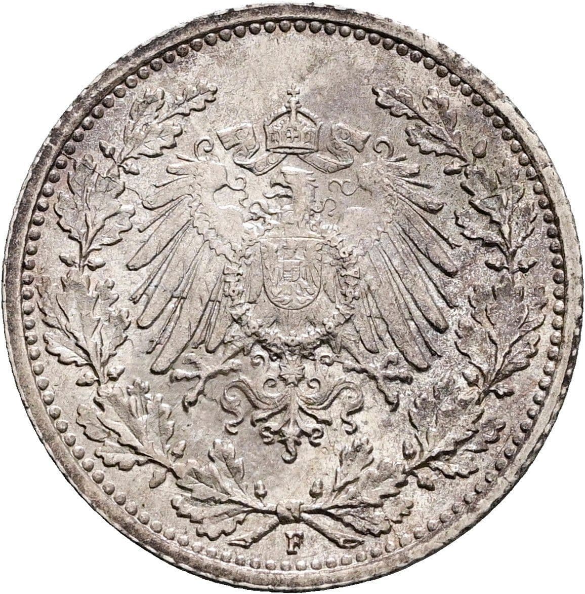 1/2 Mark 1916 F – Rückseite