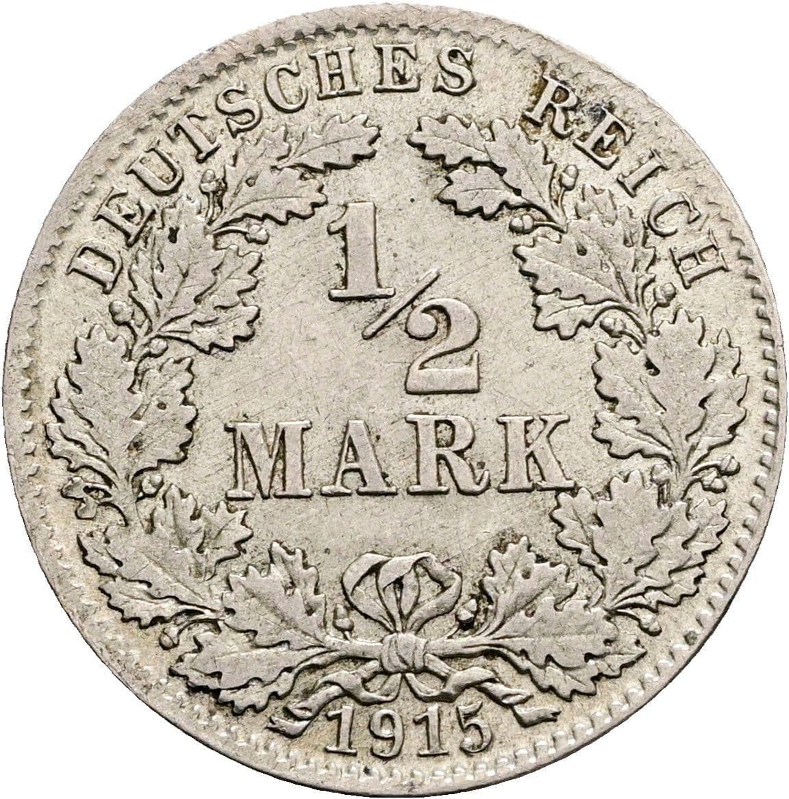 1/2 Mark 1915 D – Vorderseite