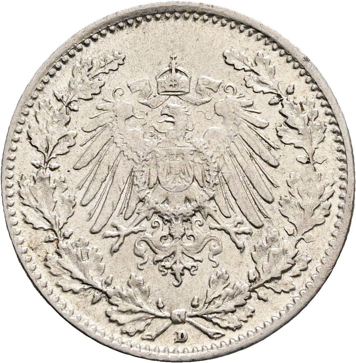 1/2 Mark 1915 D – Rückseite