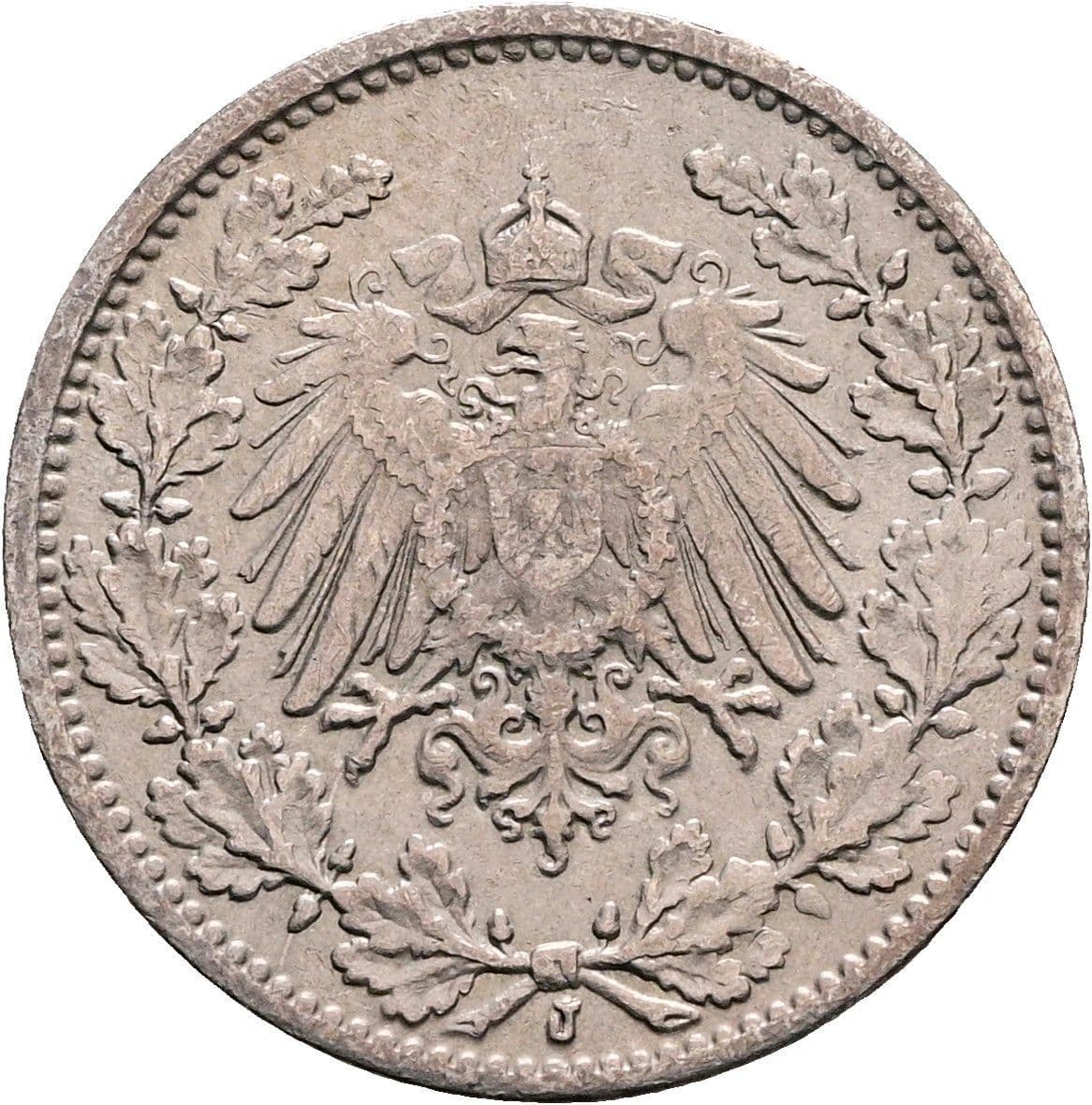 1/2 Mark 1916 J – Rückseite