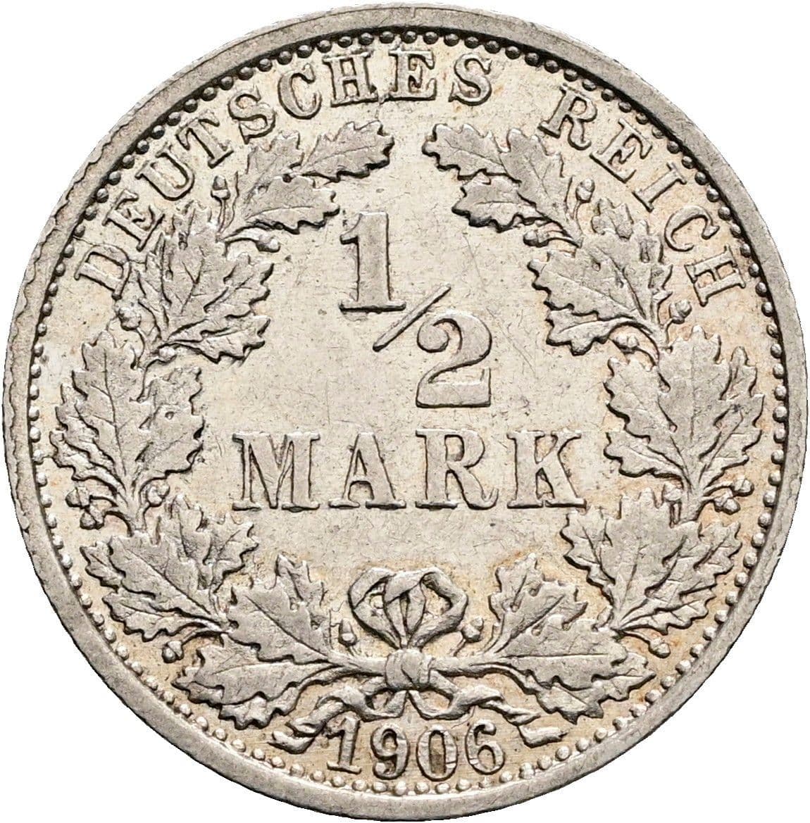 1/2 Mark 1906 F – Vorderseite