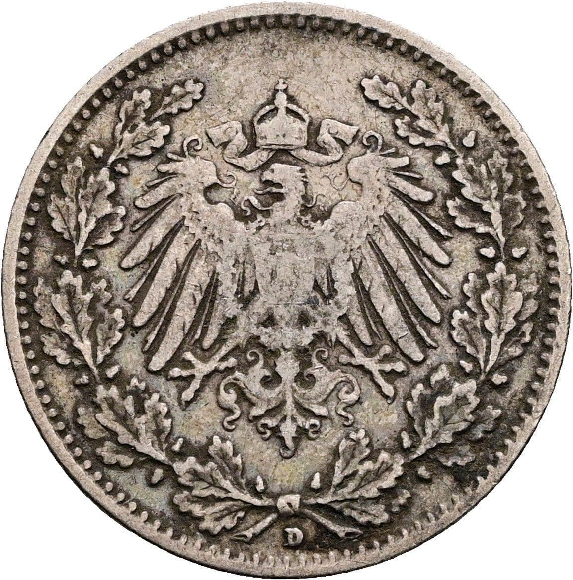 1/2 Mark 1905 D – Rückseite