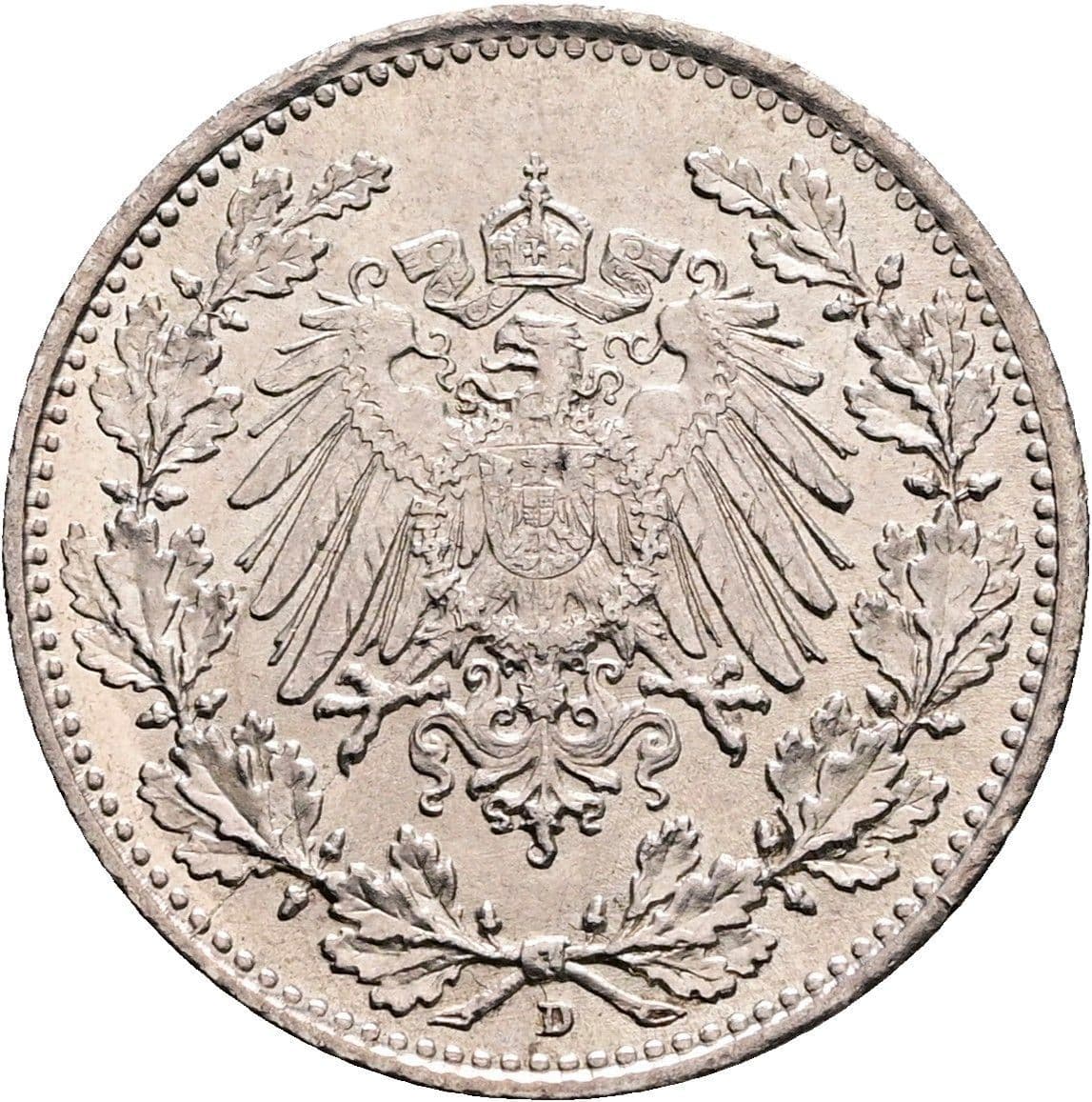 1/2 Mark 1918 D – Rückseite