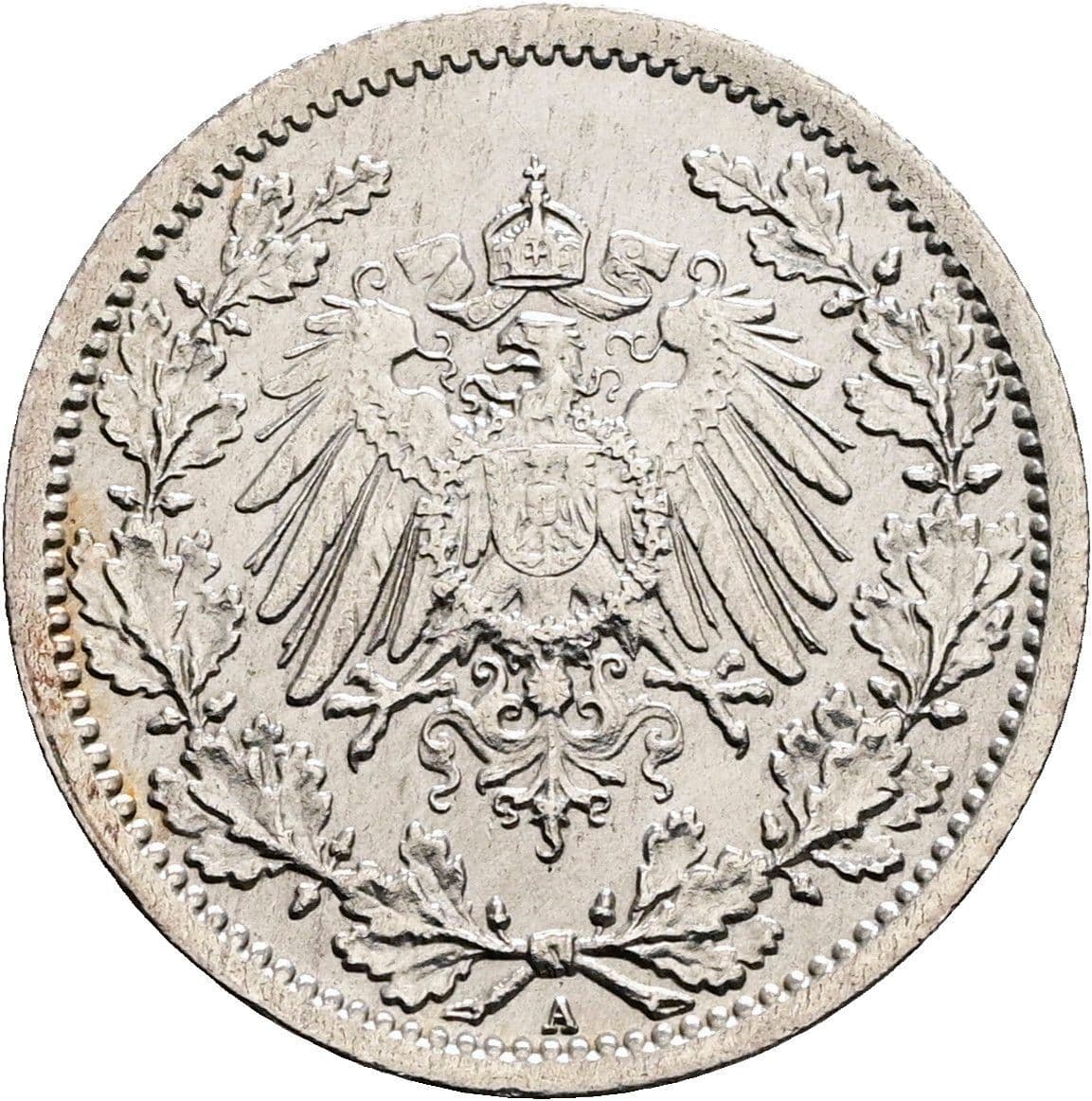 1/2 Mark 1918 A – Rückseite