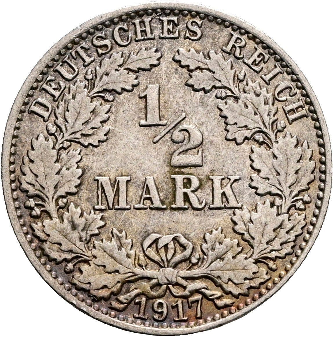 1/2 Mark 1917 A – Vorderseite
