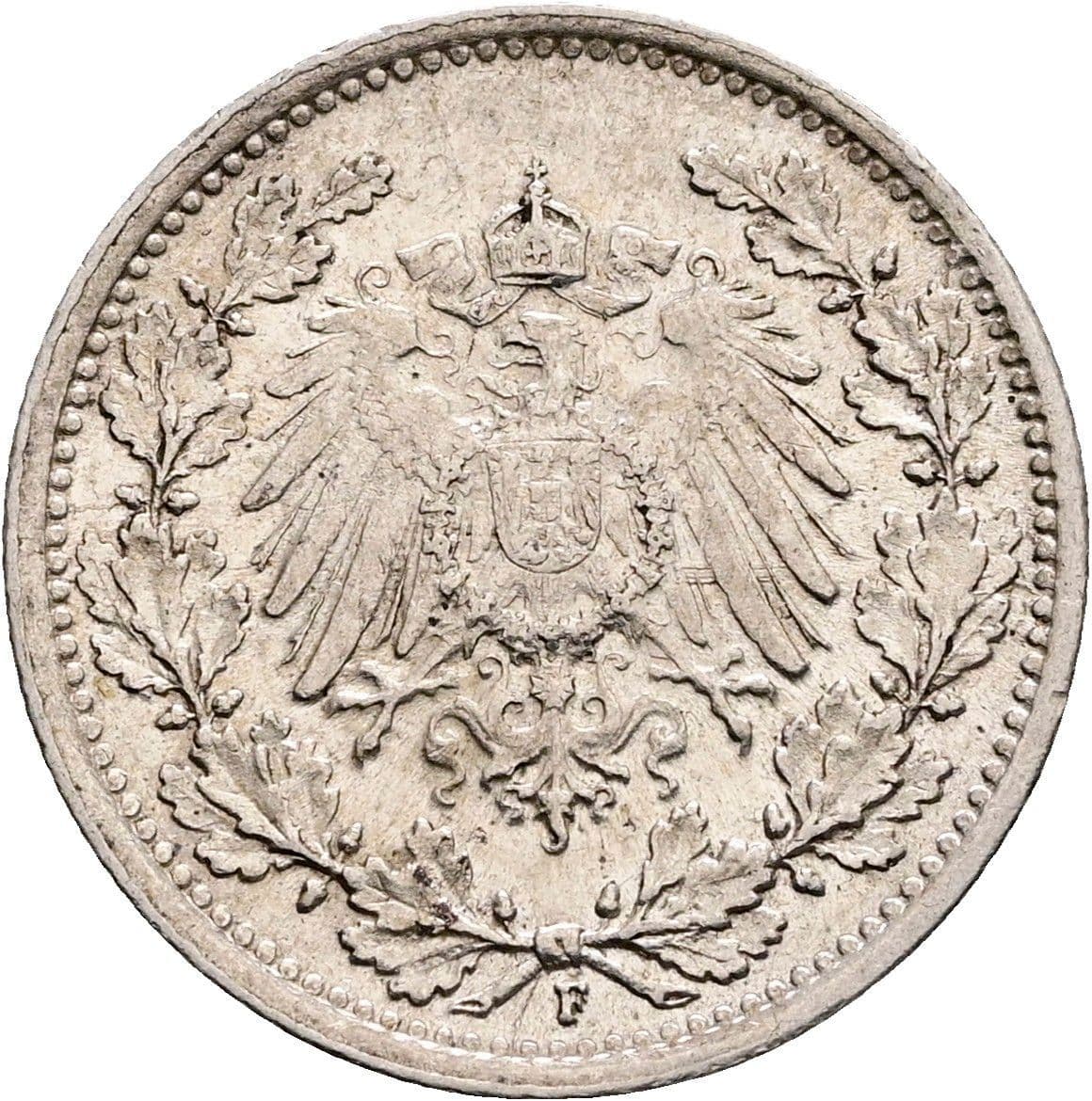 1/2 Mark 1916 F – Rückseite