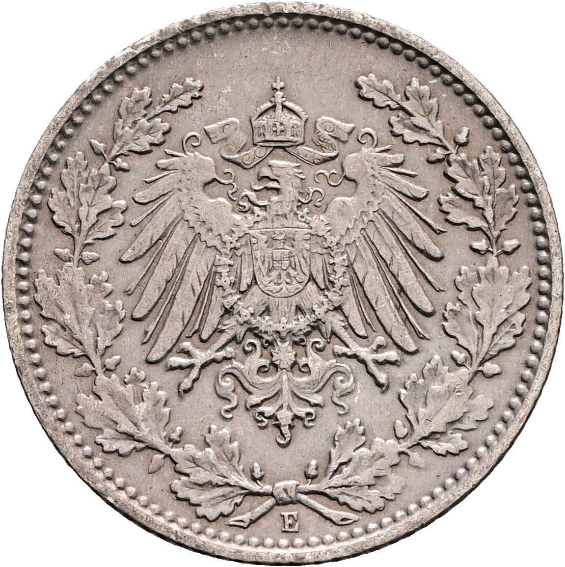 1/2 Mark 1918 E – Rückseite
