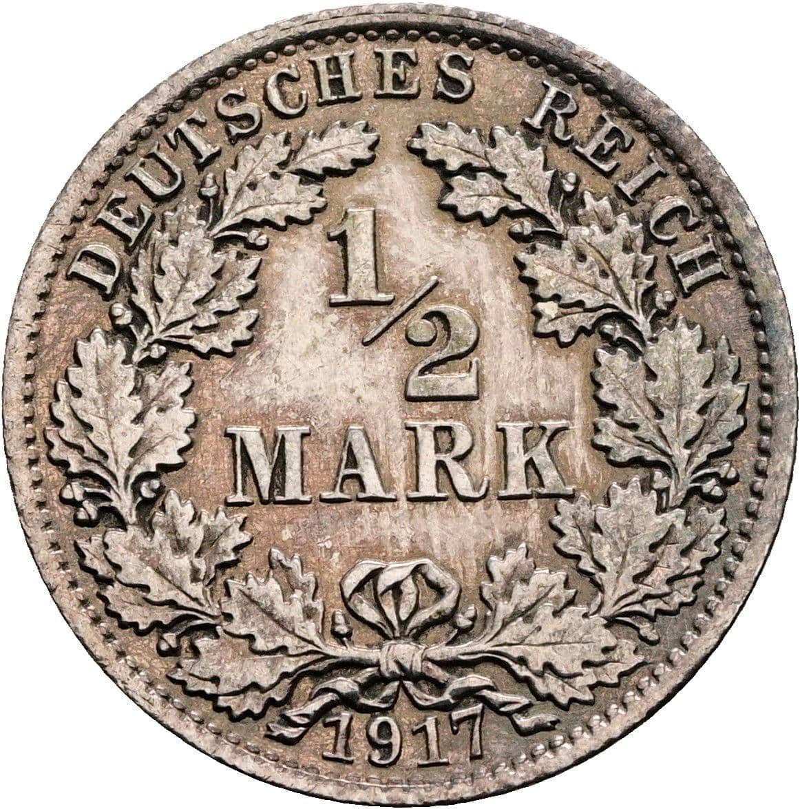 1/2 Mark 1917 A – Vorderseite