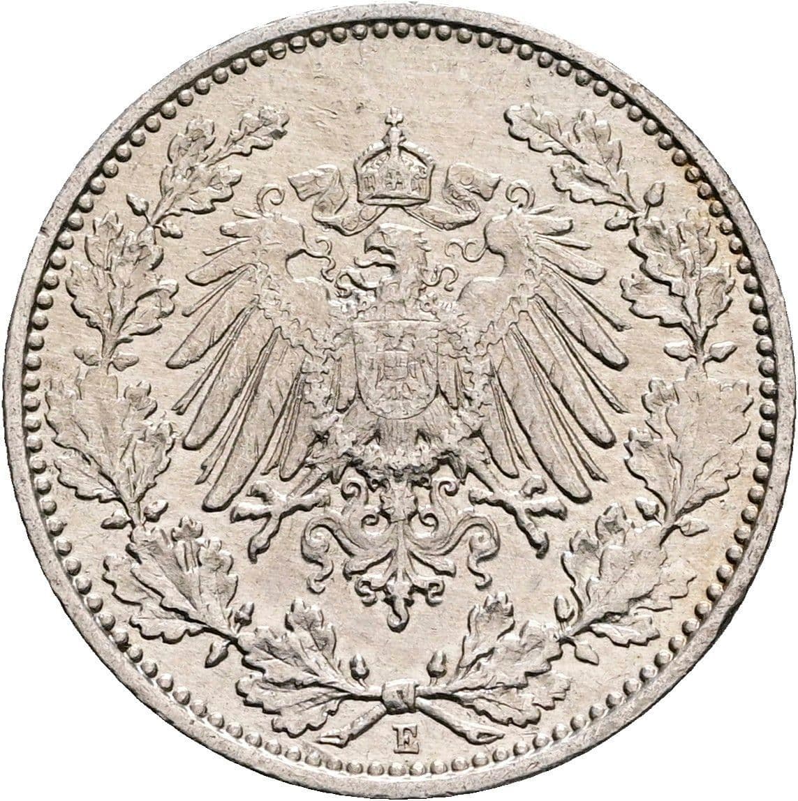 1/2 Mark 1916 E – Rückseite