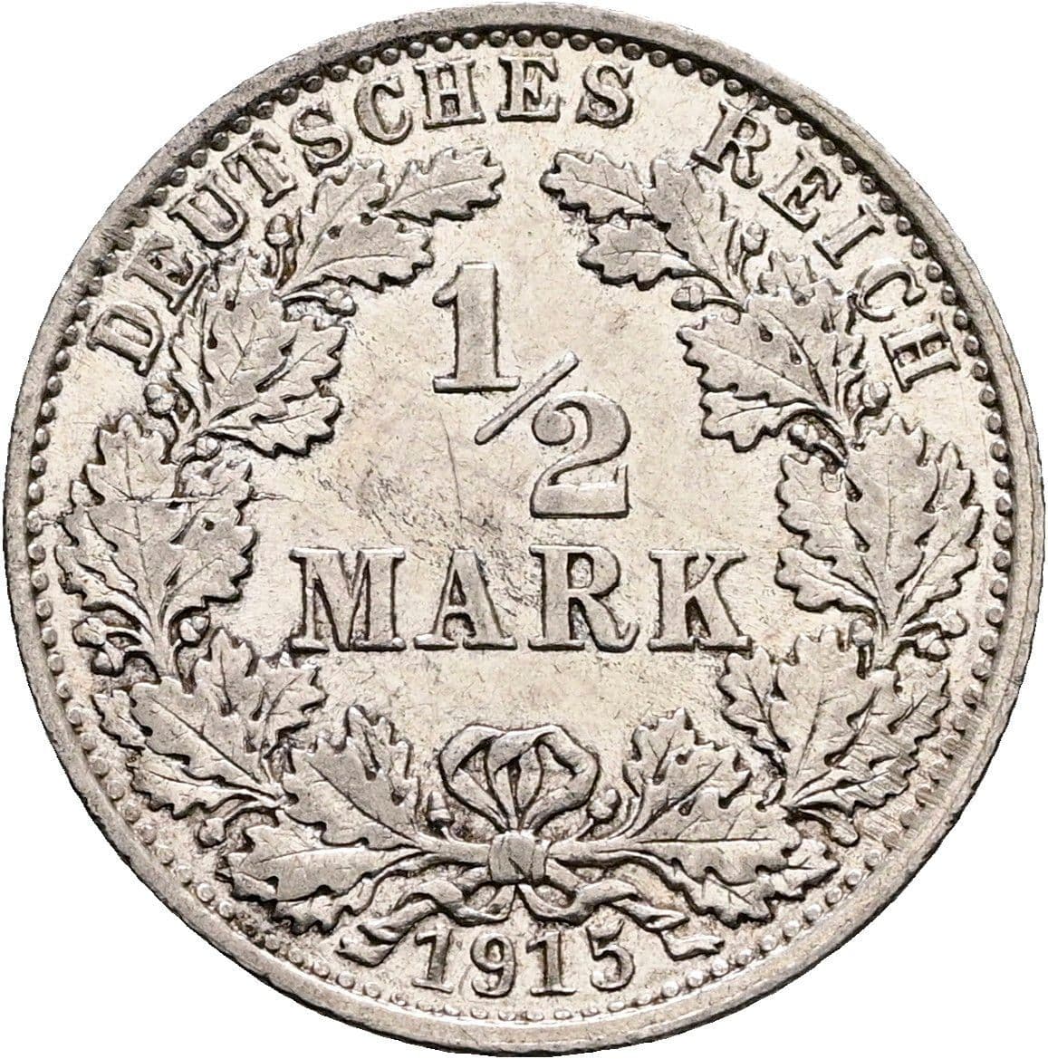 1/2 Mark 1915 E – Vorderseite