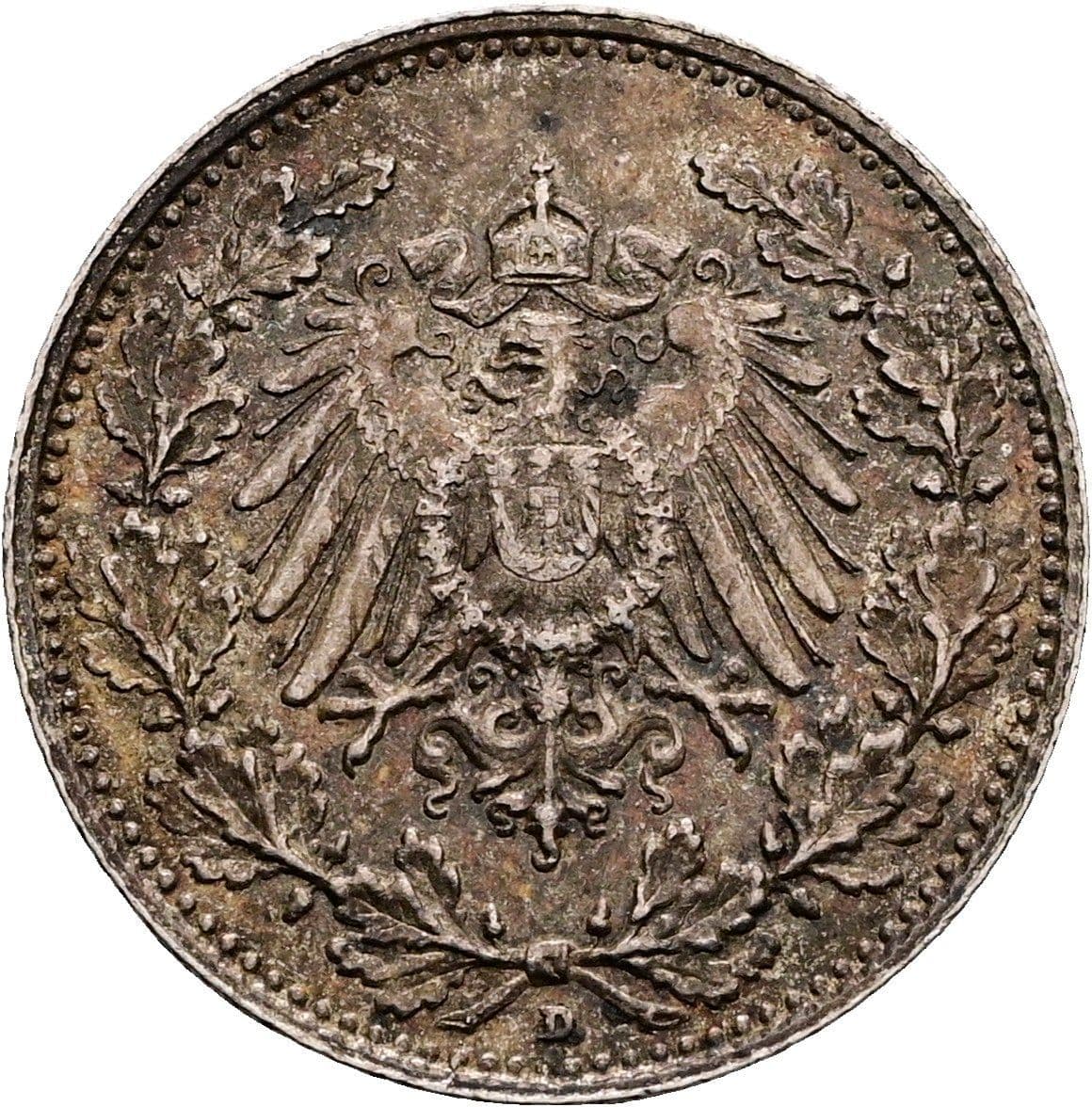 1/2 Mark 1905 D – Rückseite