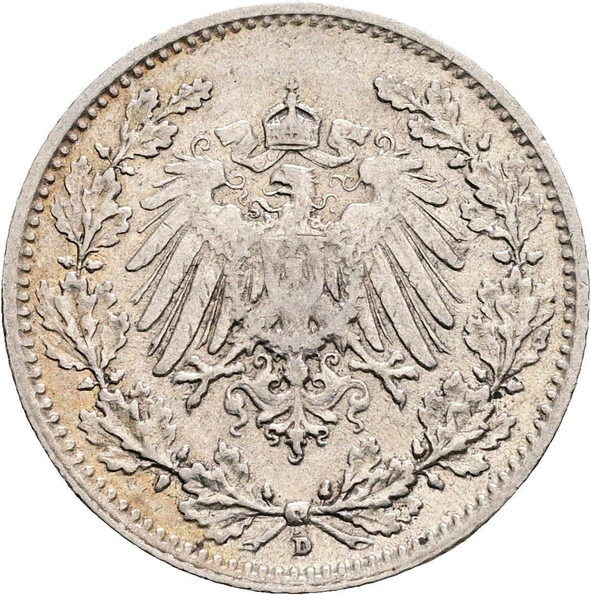 1/2 Mark 1906 D – Rückseite