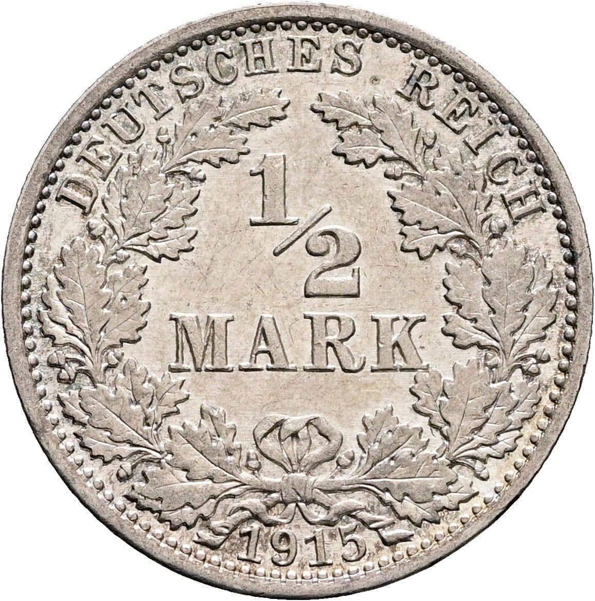 1/2 Mark 1915 A – Vorderseite