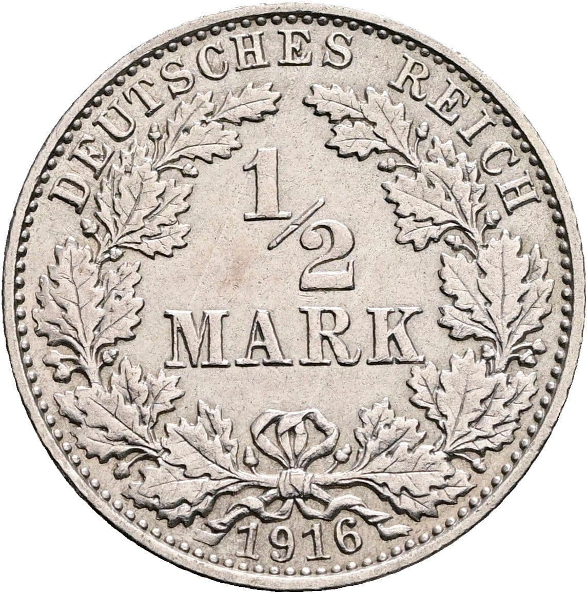 1/2 Mark 1916 E – Vorderseite