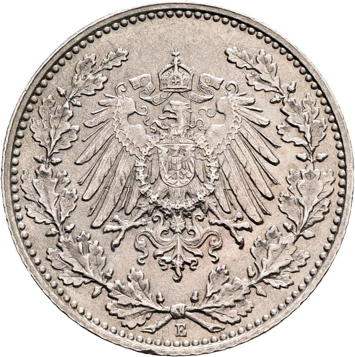1/2 Mark 1916 E – Rückseite