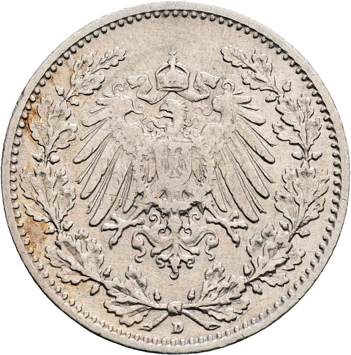 1/2 Mark 1907 D – Rückseite