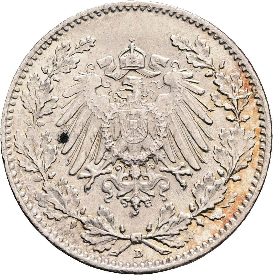 1/2 Mark 1918 D – Rückseite
