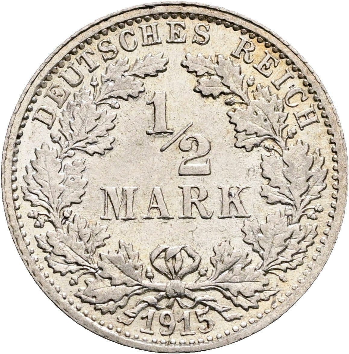 1/2 Mark 1915 F – Vorderseite