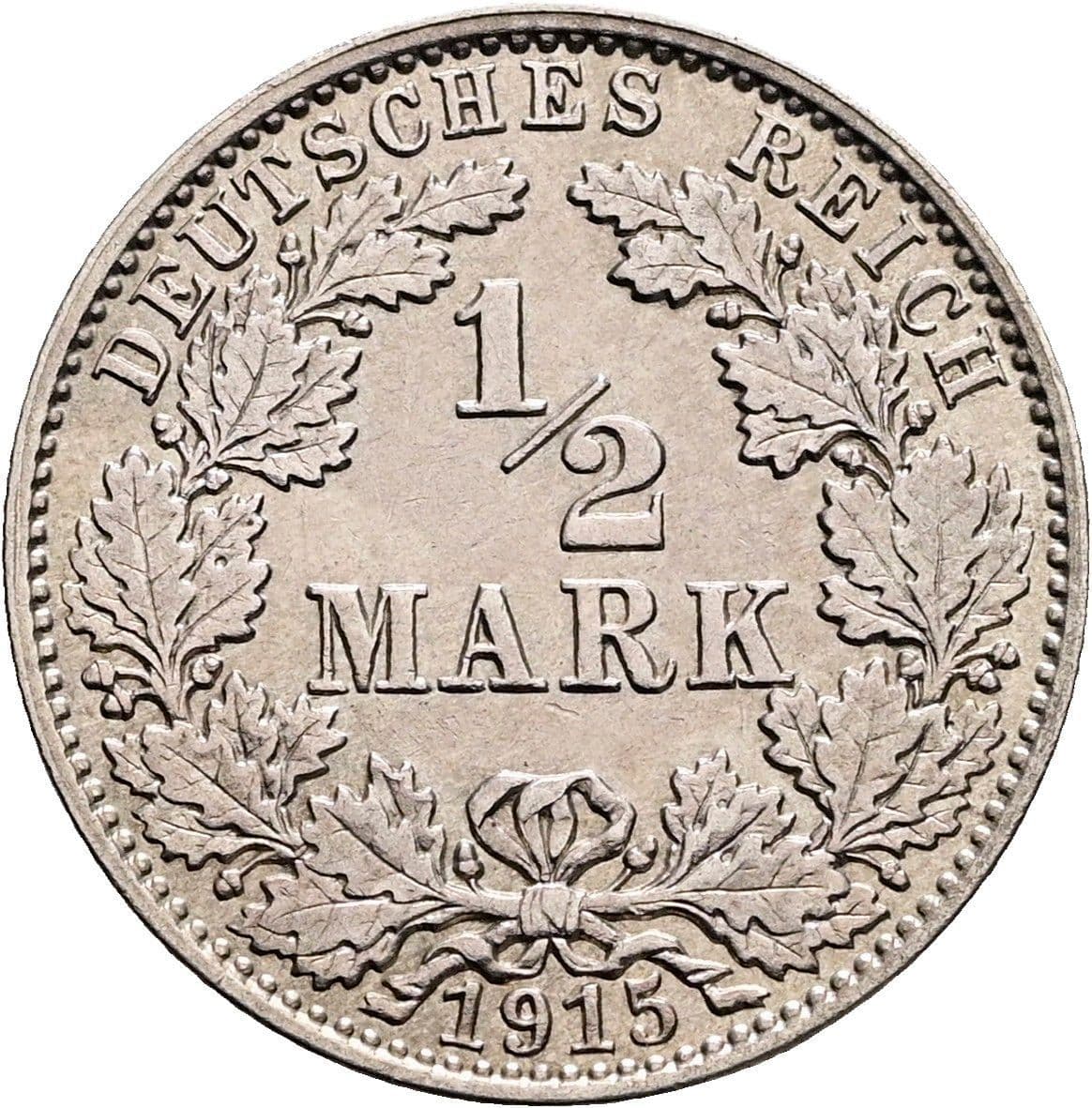 1/2 Mark 1915 J – Vorderseite