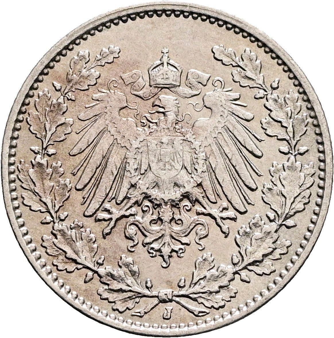 1/2 Mark 1915 J – Rückseite