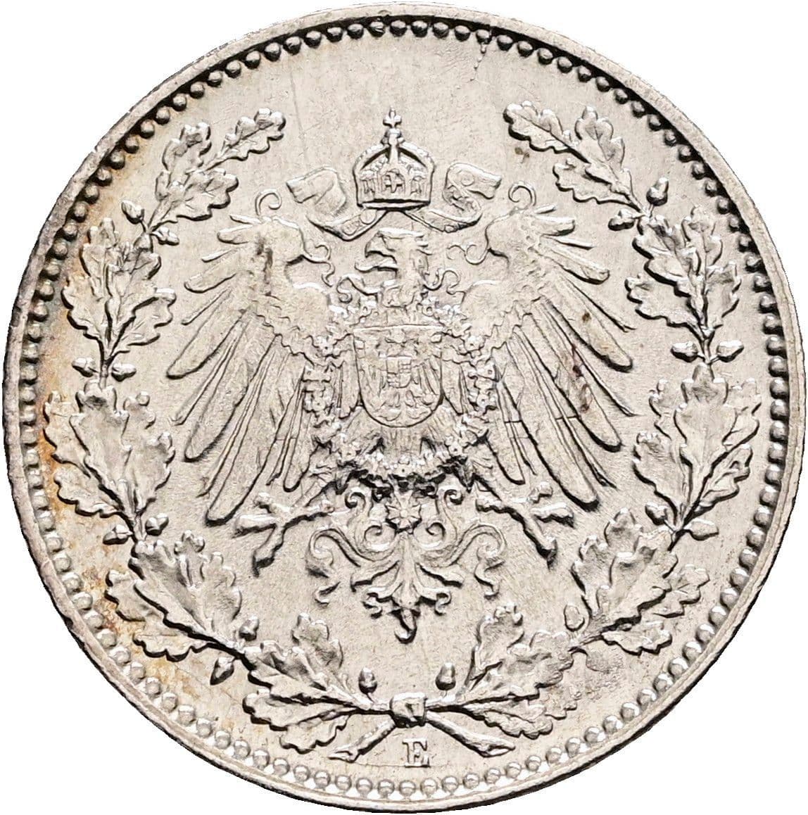 1/2 Mark 1918 E – Rückseite