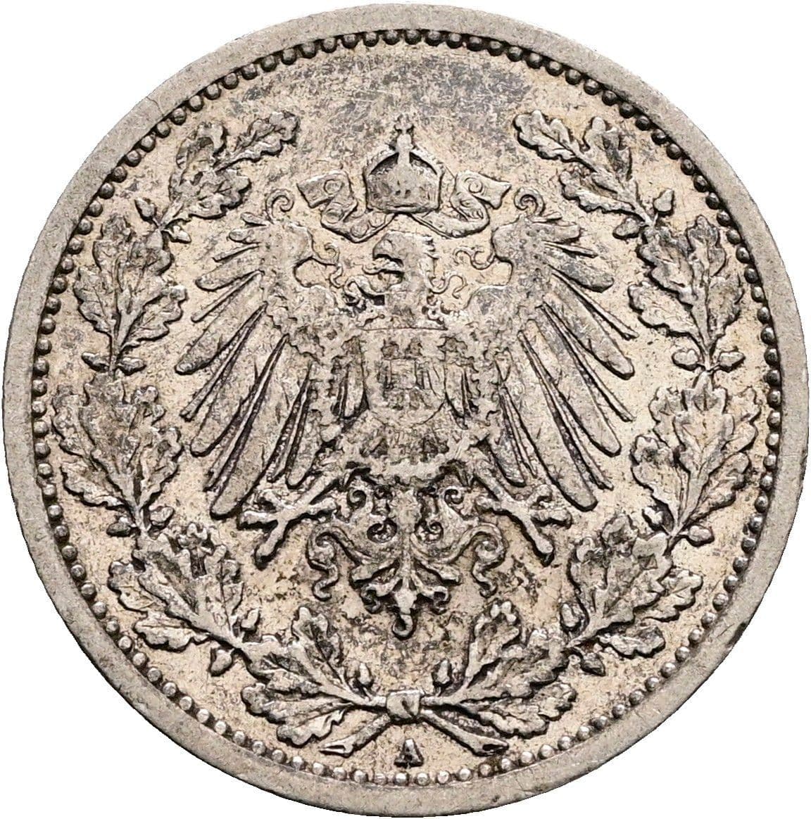 1/2 Mark 1909 A – Rückseite