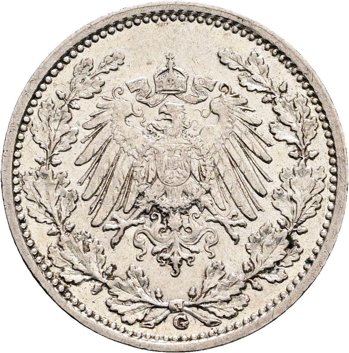 1/2 Mark 1915 G – Rückseite