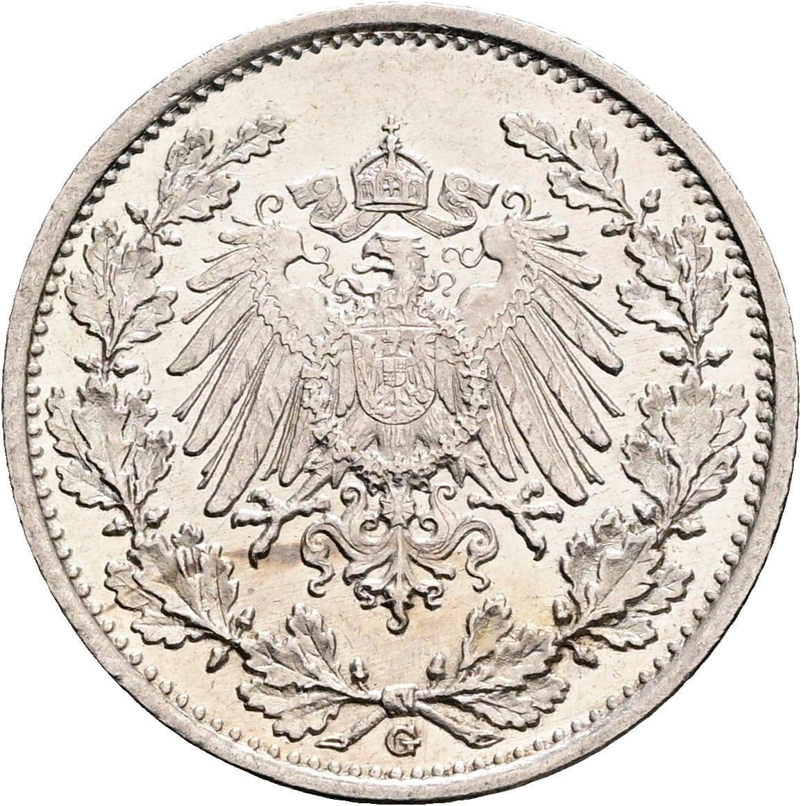 1/2 Mark 1906 G – Rückseite