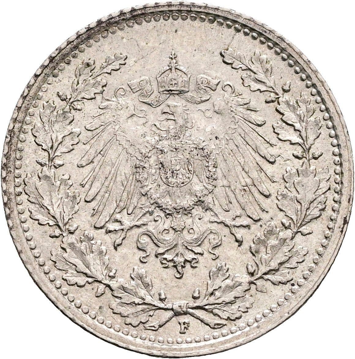 1/2 Mark 1916 F – Rückseite