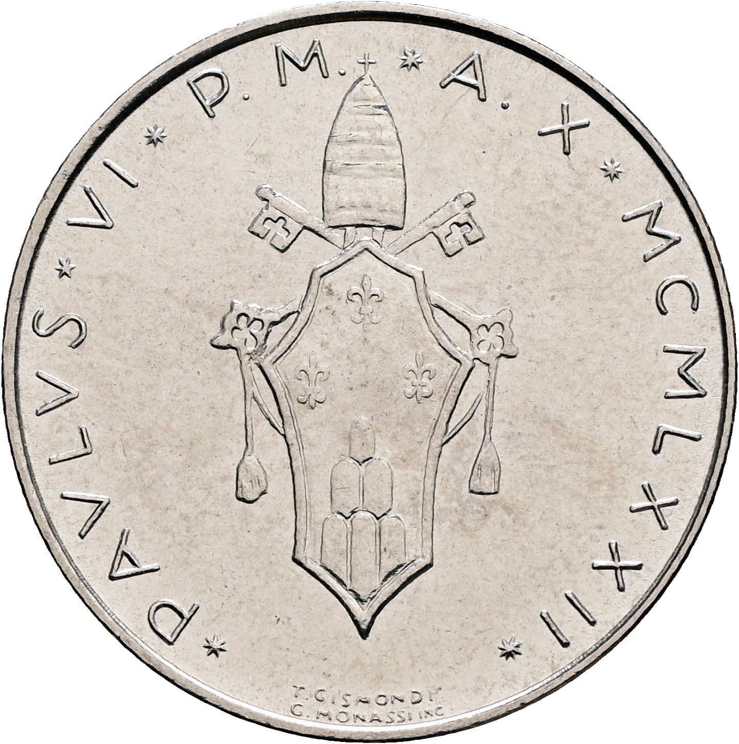50 Lire Papst Paul VI. 1963-1978 1972 – Rückseite