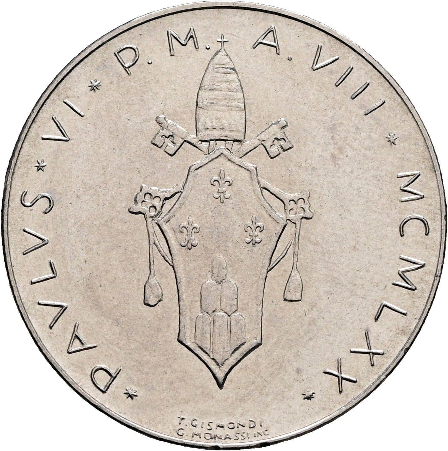 50 Lire Papst Paul VI. 1963-1978 1970 – Rückseite