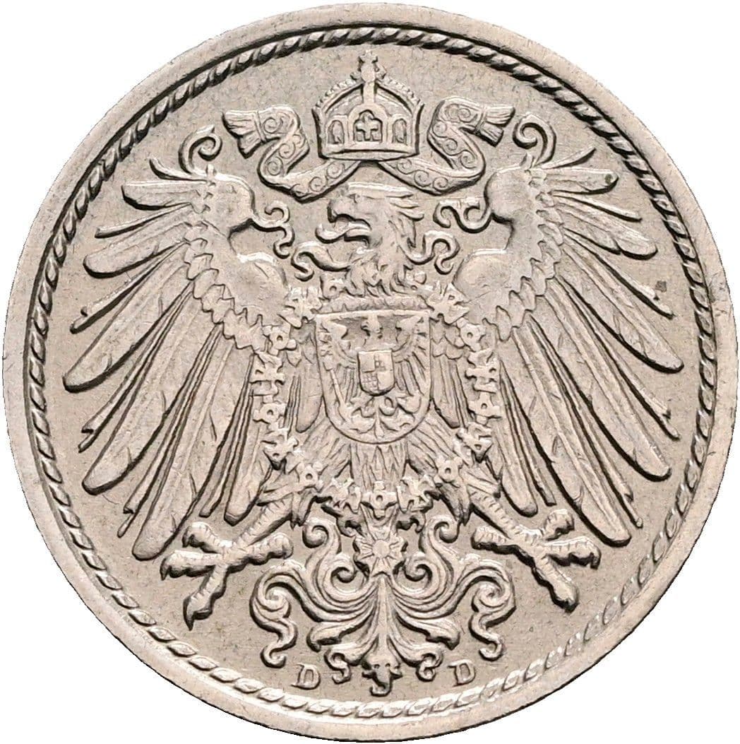 5 Pfennig 1914 D – Rückseite