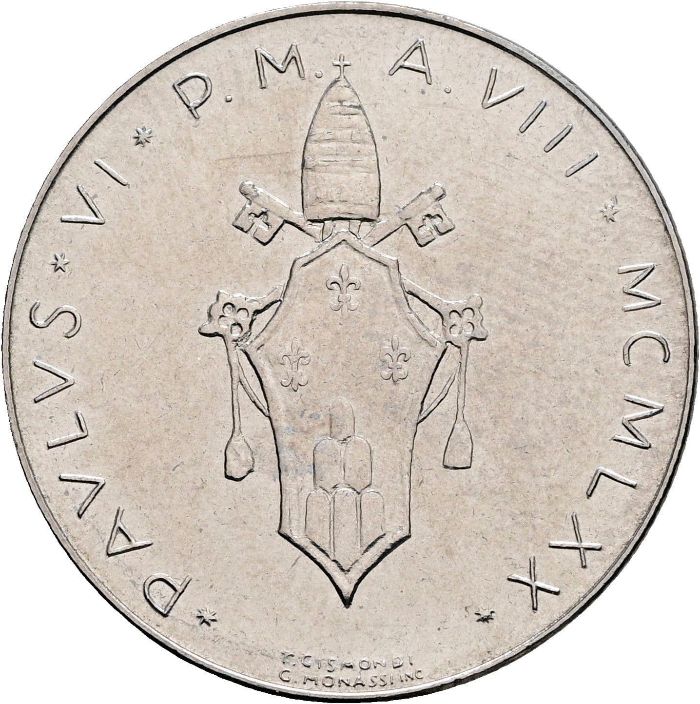50 Lire Papst Paul VI. 1963-1978 1970 – Rückseite