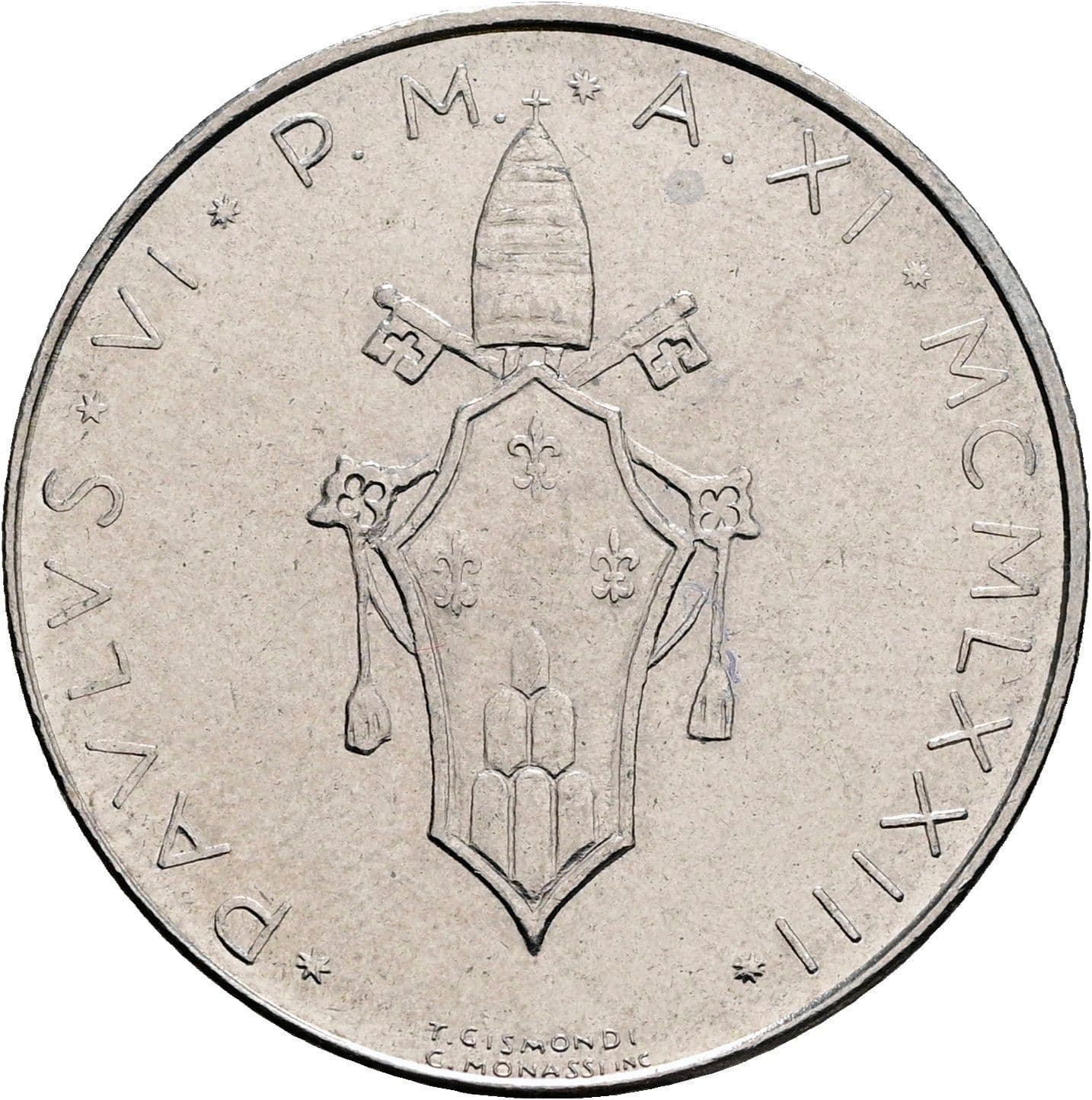 50 Lire Papst Paul VI. 1963-1978 1973 – Rückseite