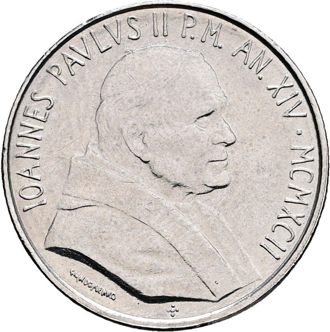 100 Lire Papst Johannes Paul II. 1978-2005 14/1992 – Vorderseite