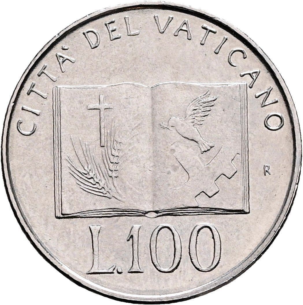 100 Lire Papst Johannes Paul II. 1978-2005 14/1992 – Rückseite