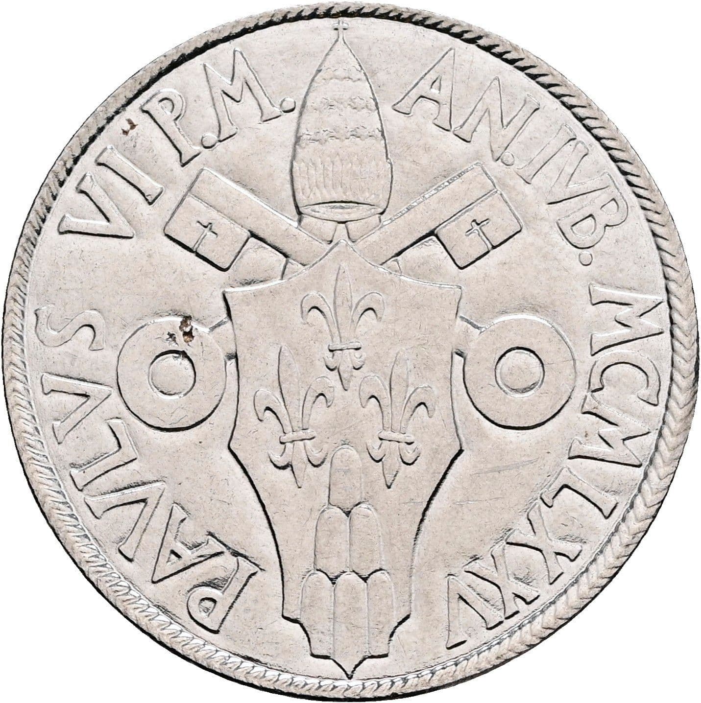 50 Lire Papst Paul VI. 1963-1978 1975 – Rückseite