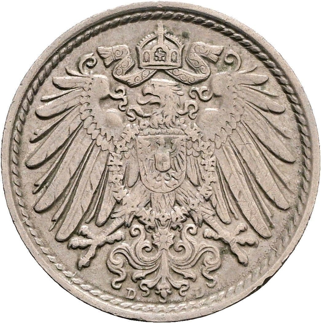 5 Pfennig 1912 D – Rückseite