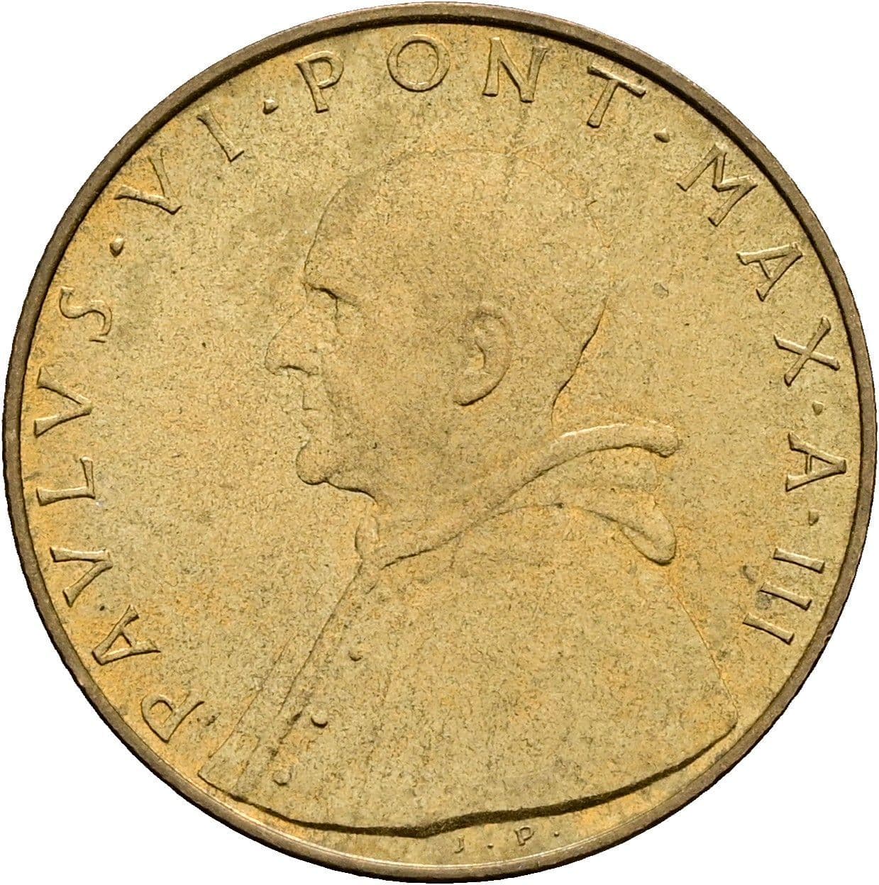20 Lire Papst Paul VI. 1963-1978 3/1965 – Vorderseite