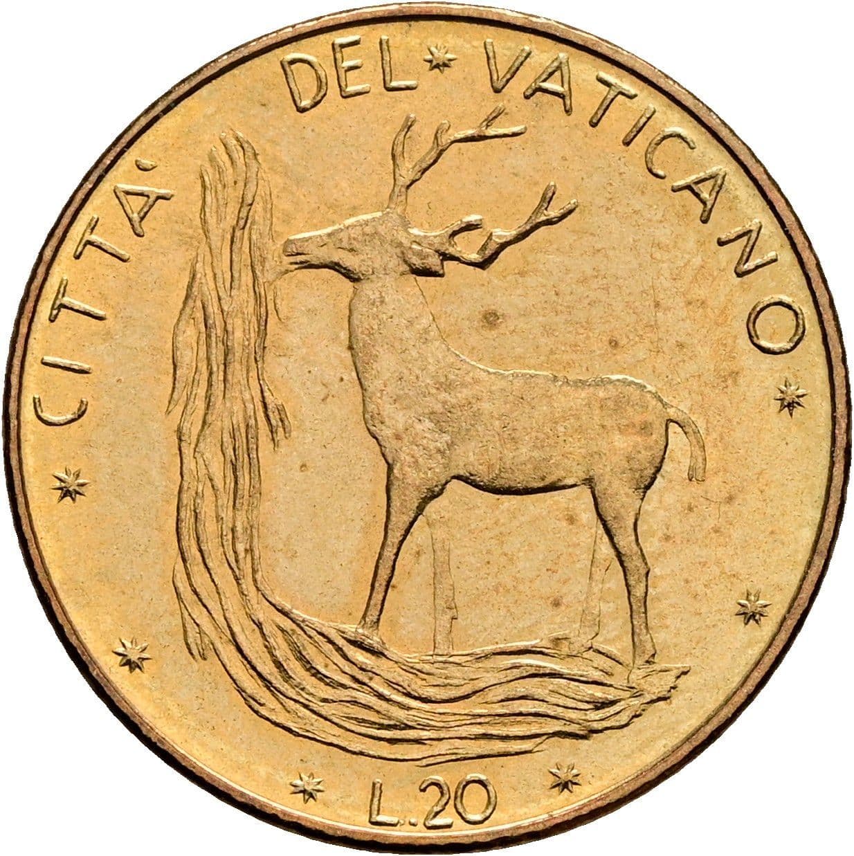 20 Lire Papst Paul VI. 1963-1978 1977 – Vorderseite