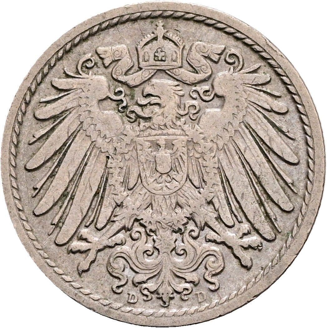 5 Pfennig 1906 D – Rückseite