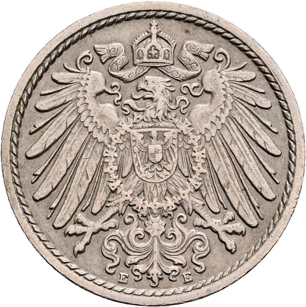 5 Pfennig 1914 E – Rückseite