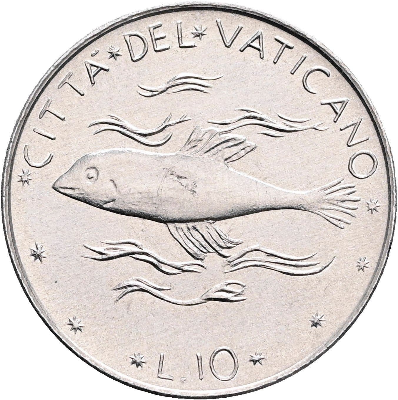 10 Lire Papst Paul VI. 1963-1978 1977 – Vorderseite